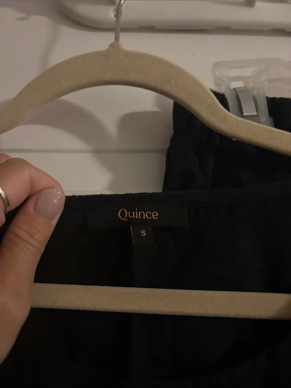 Quince Black Women's Two-Piece Linen Set - Relaxed Top & Elastic Waist Pants